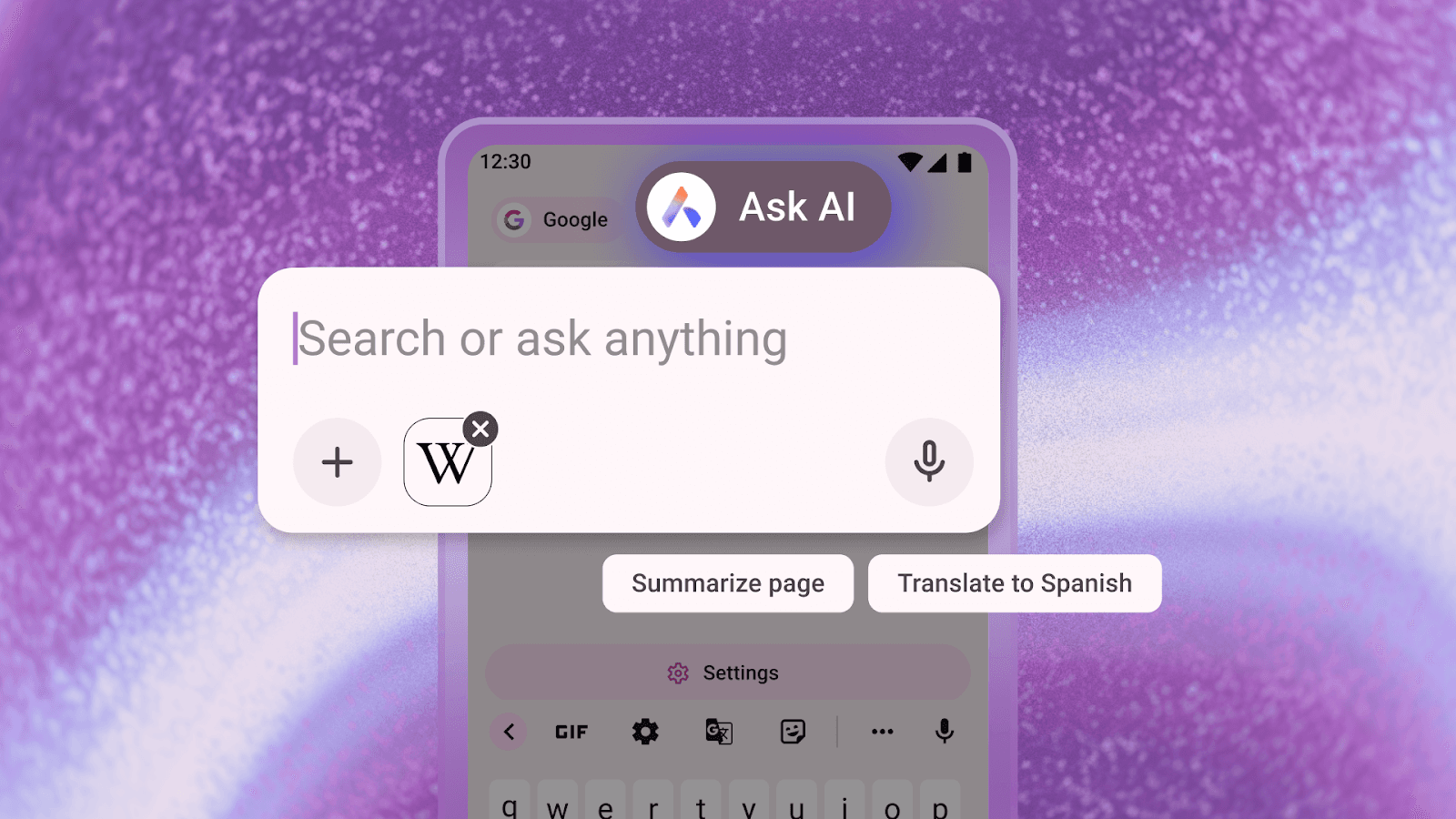 Ask AI with the current page attached as context